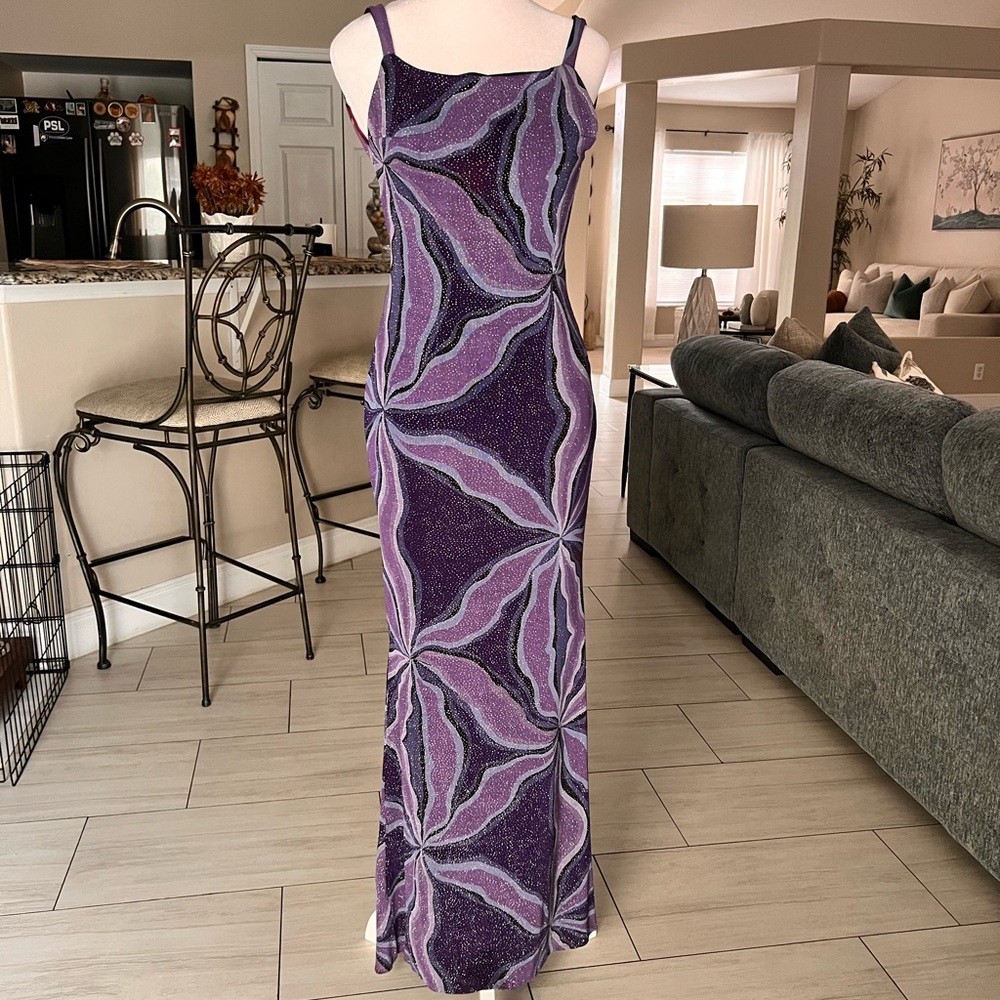 Jessica McClintock vintage 90s Purple and Lavender Maxi Dress